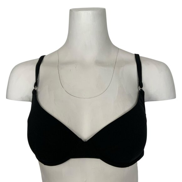 Fleur Du Mal Womens Underwire Padded Bra 34C Black Sexy Comfort Logo - Picture 1 of 13